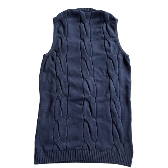 Lacoste Sweater Vest Womens 42 L Preppy Navy Knit Pullover Vest - Picture 2 of 8